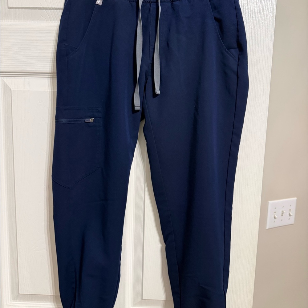 Figs Zamora Women’s Navy Blue Scrub Drawstring Joggers Scrubs Pants Small Petite